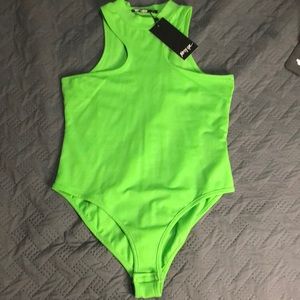 Nastygal Racer neckline jersey high leg bodysuit